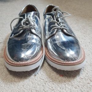 Silver lace up shoes